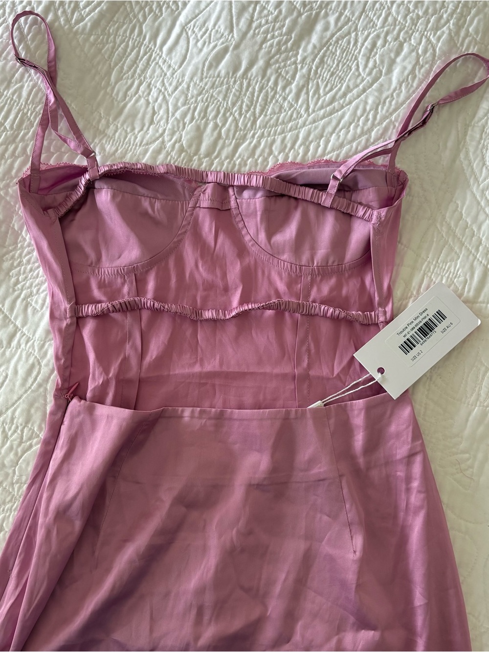 Beginning Boutique Pink Satin Mini Dress - Picture 3 of 4